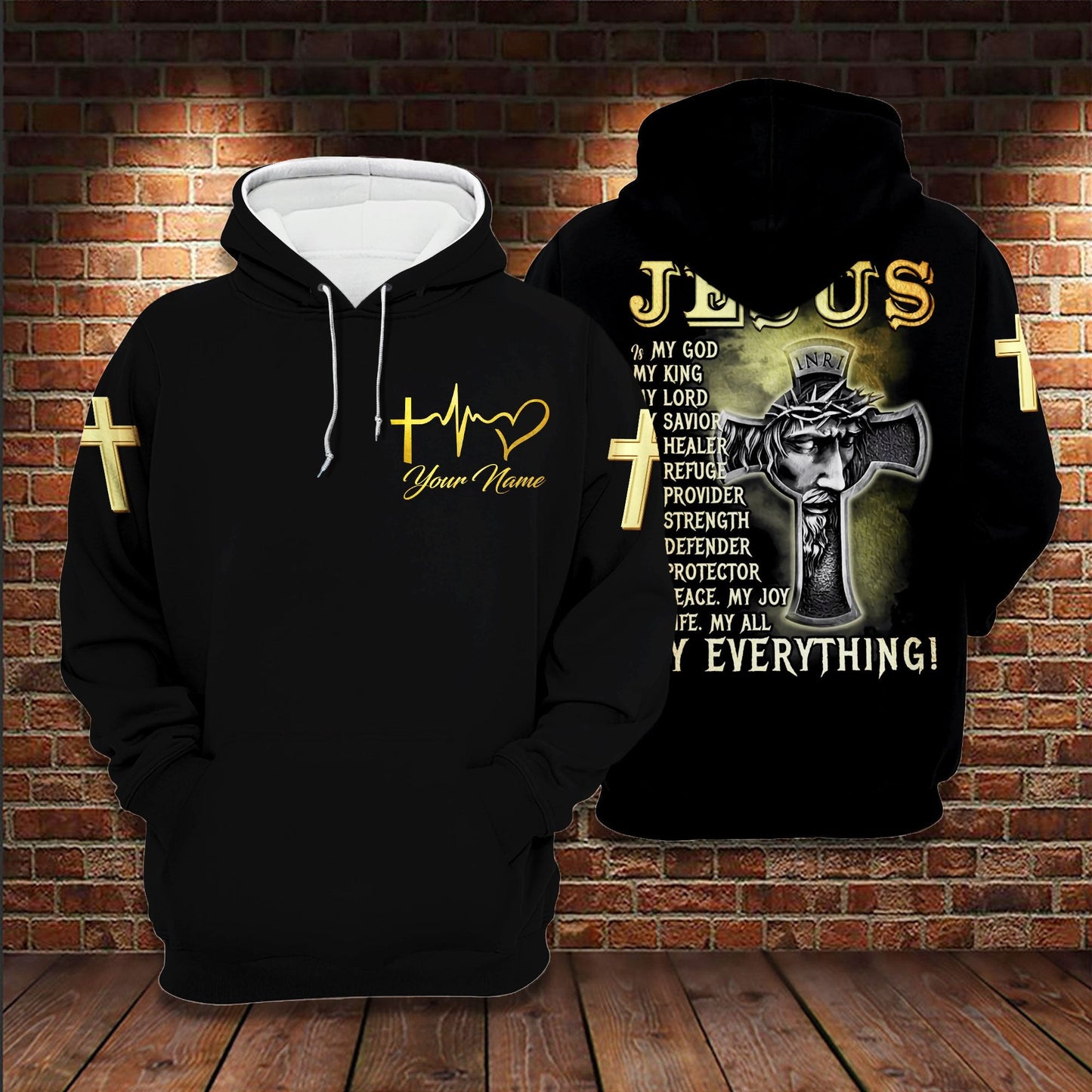 Custom Jesus Is My Everything 3D All Over Printed Hoodie Us Unisex Hoodie Size Personalized Name