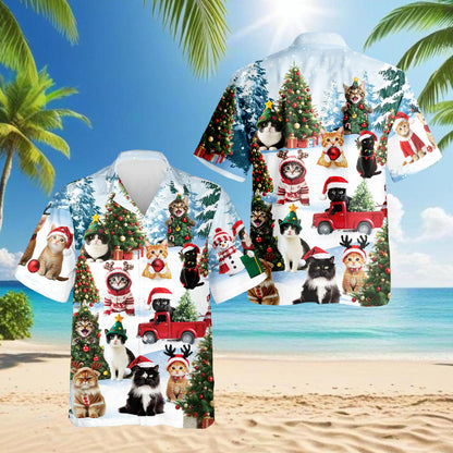 Tropical Skiing Hawaiian Shirt for Men, Button Down Aloha Shirt - Azhawaiian