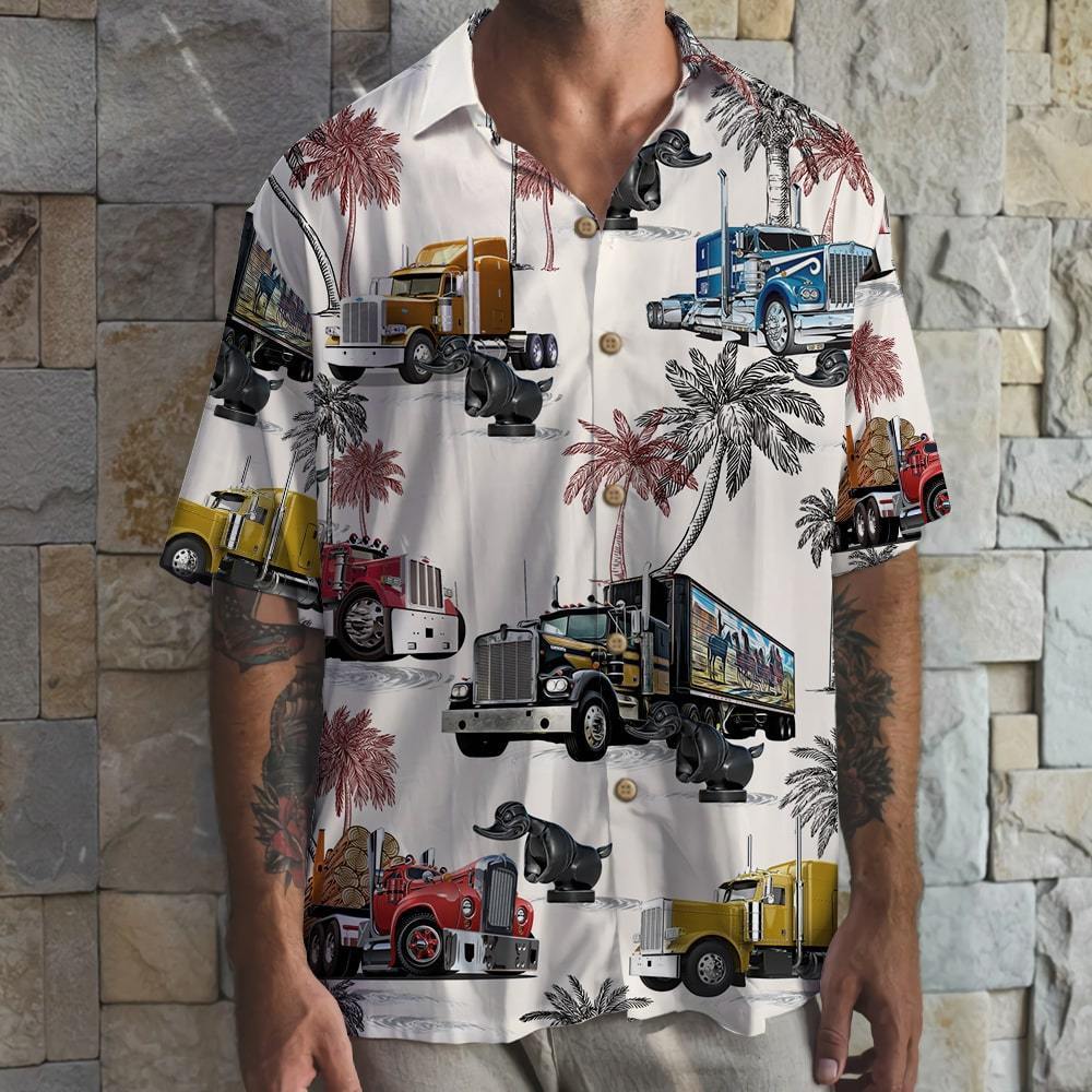 Trucker Truck Pattern Hawaii Shirt Hawaiian