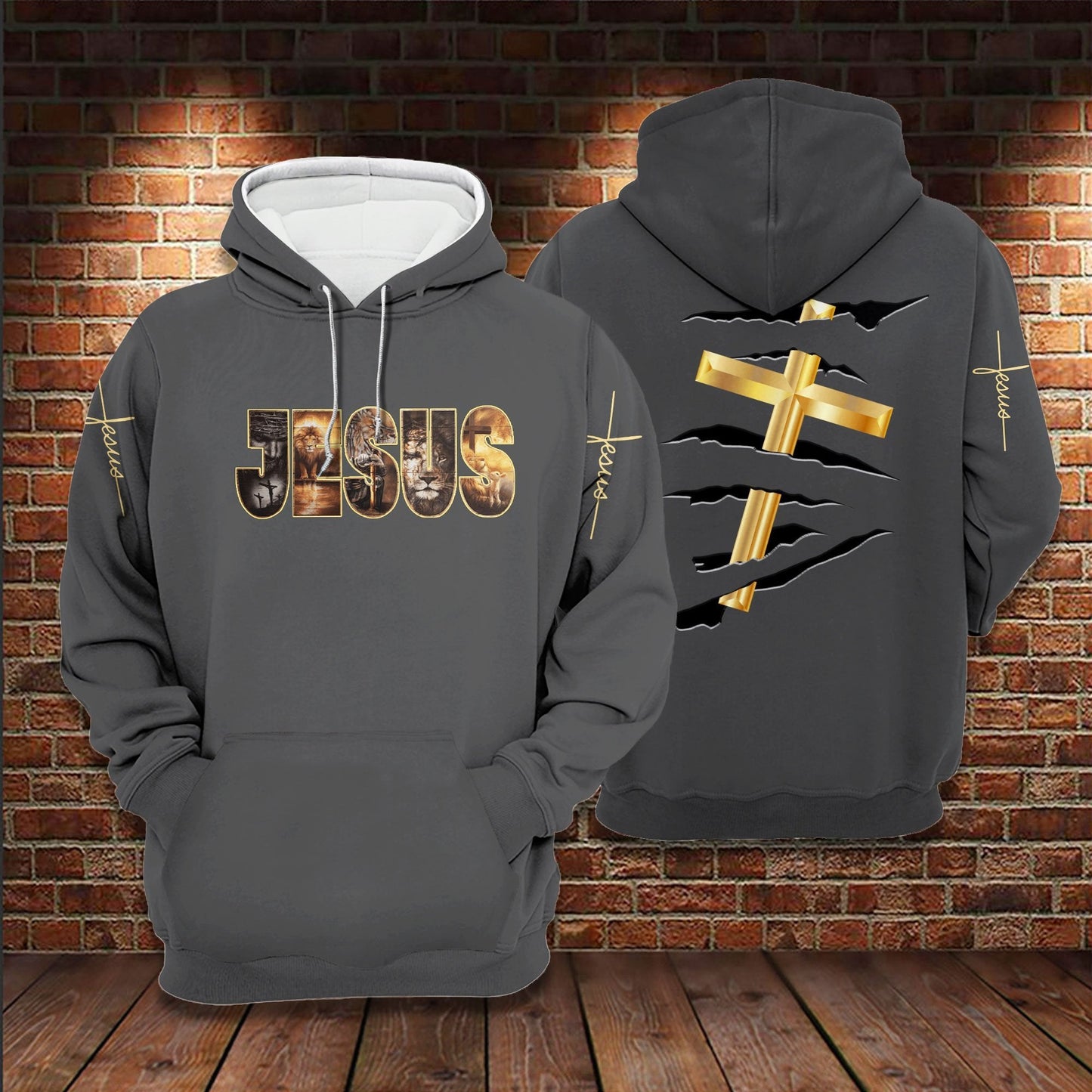 Jesus Cross Torn Patern 3D All Over Printed Hoodie Us Unisex Hoodie Size