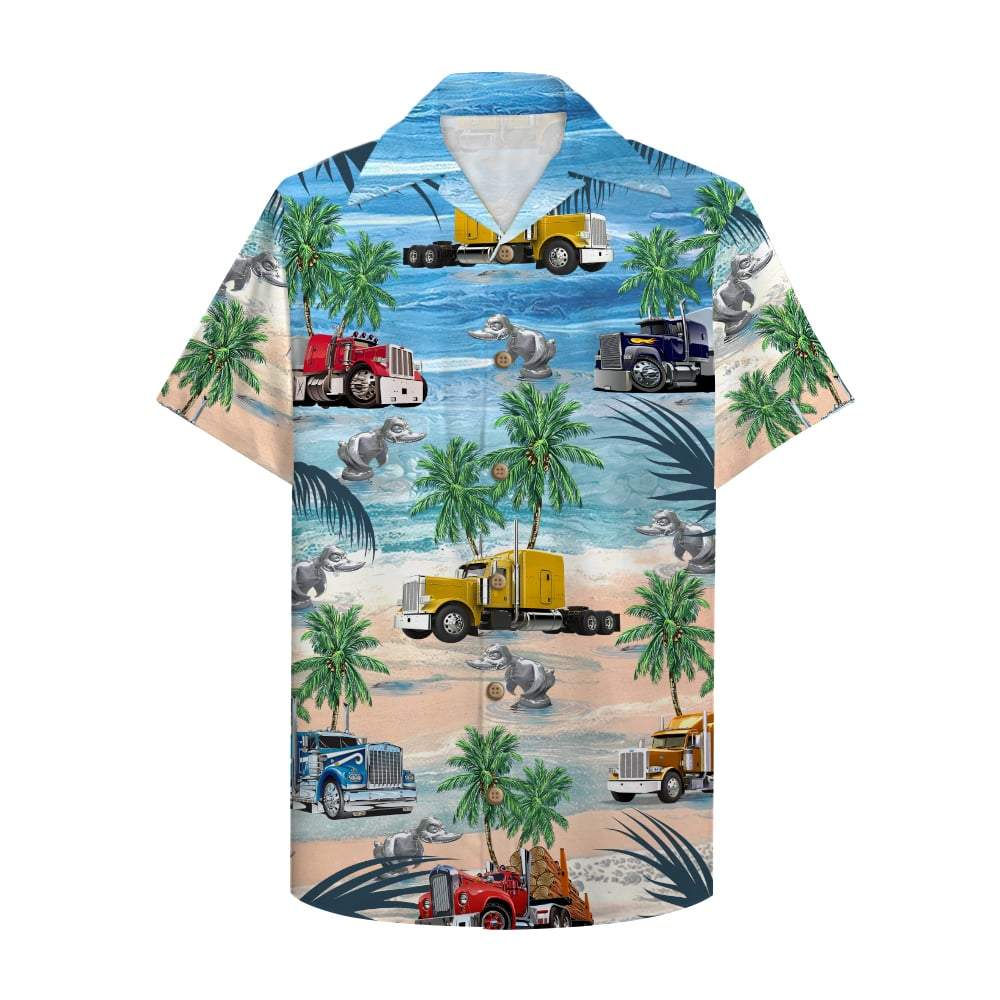 Trucker Semitruck Hawaii Shirt Hawaiian