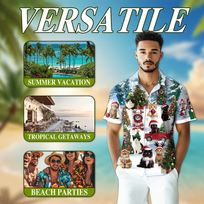 Tropical Skiing Hawaiian Shirt for Men, Button Down Aloha Shirt - Azhawaiian