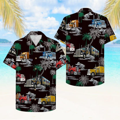 Trucker Truck Pattern Hawaii Shirt Hawaiian