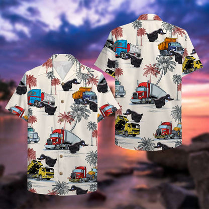 Trucker Truck Pattern Hawaii Shirt | Unique Beach Hawaiian