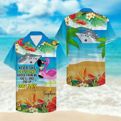 Cruise Flamingo Youll Only End Up Drunk Personalized Hawaii Shirt Hawaiian