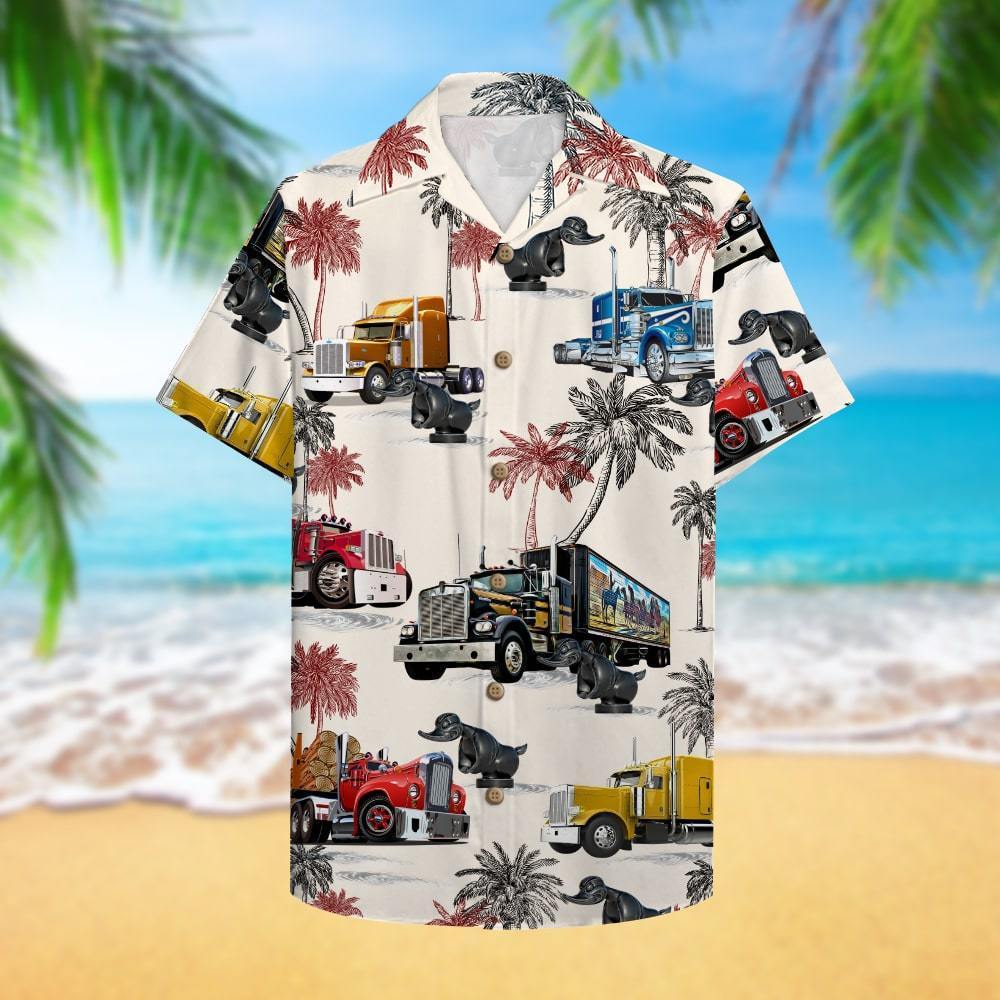 Trucker Truck Pattern Hawaii Shirt Hawaiian