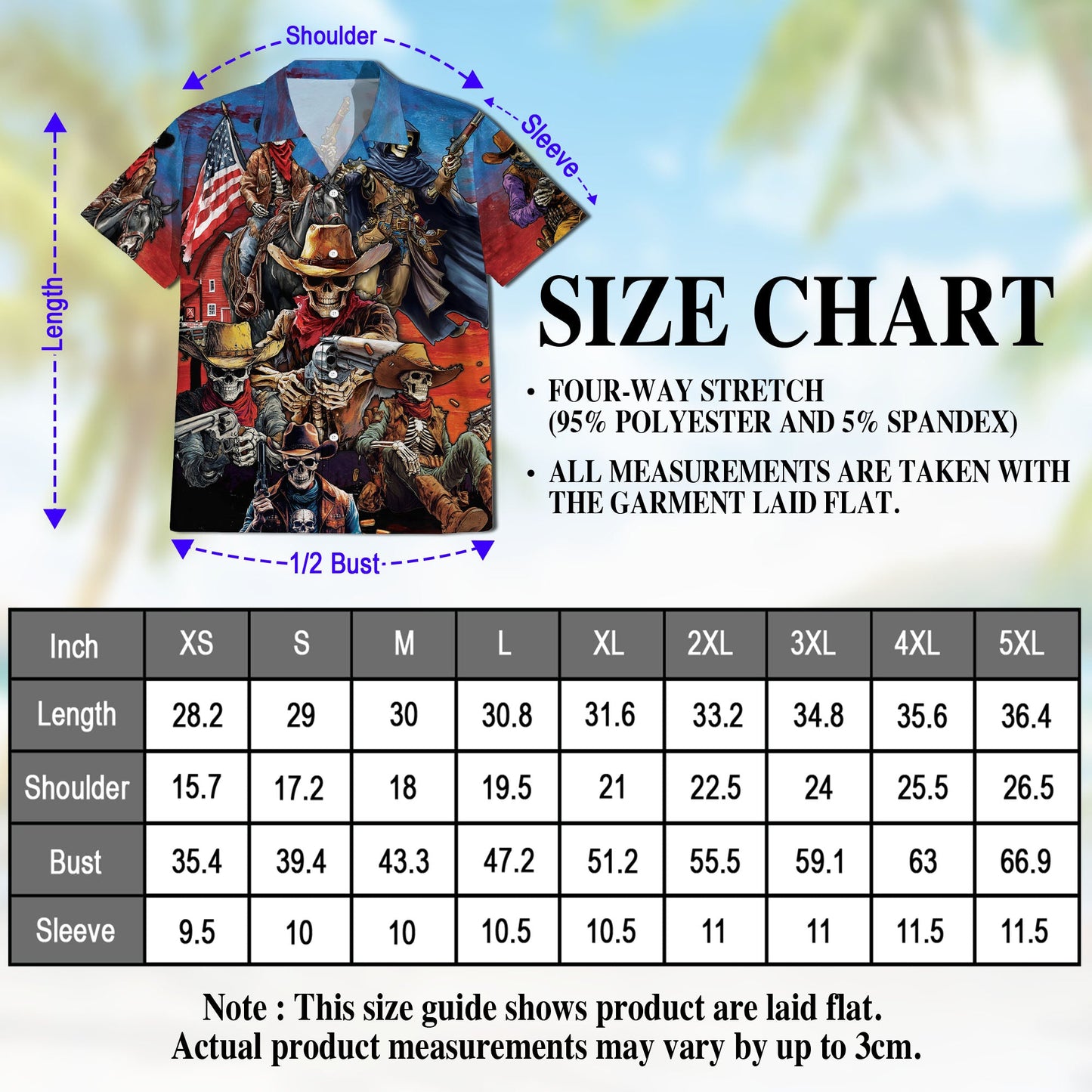 Western Cowboy Skeleton Hawaiian Shirt for Men, Button Down Aloha Shirt - Azhawaiian