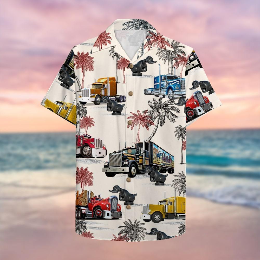 Trucker Truck Pattern Hawaii Shirt Hawaiian