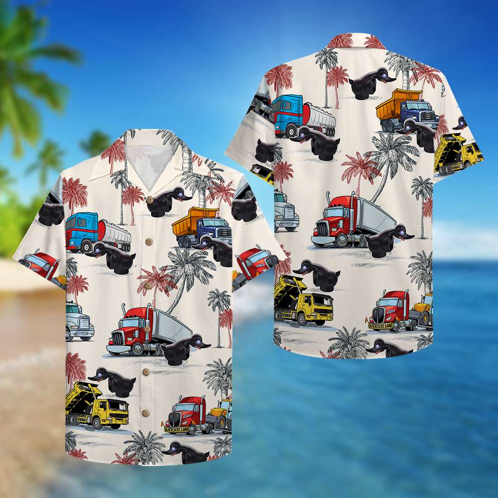 Trucker Truck Pattern Hawaii Shirt | Unique Beach Hawaiian