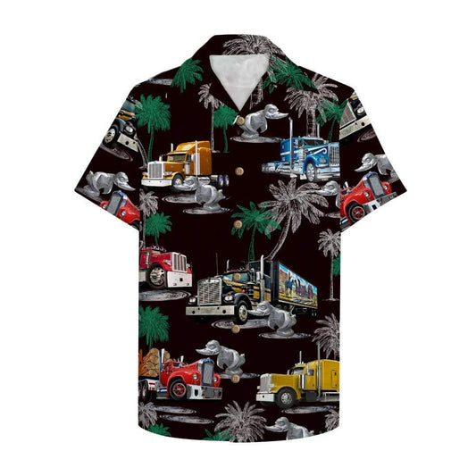 Trucker Truck Pattern Hawaii Shirt Hawaiian