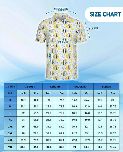 Undersea Pattern Polo Shirt for Men, Tropical Marine Life Style | Azhawaiian