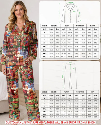 Santa's Christmas Workshop Pajama Set for Women – Toy Shop Print