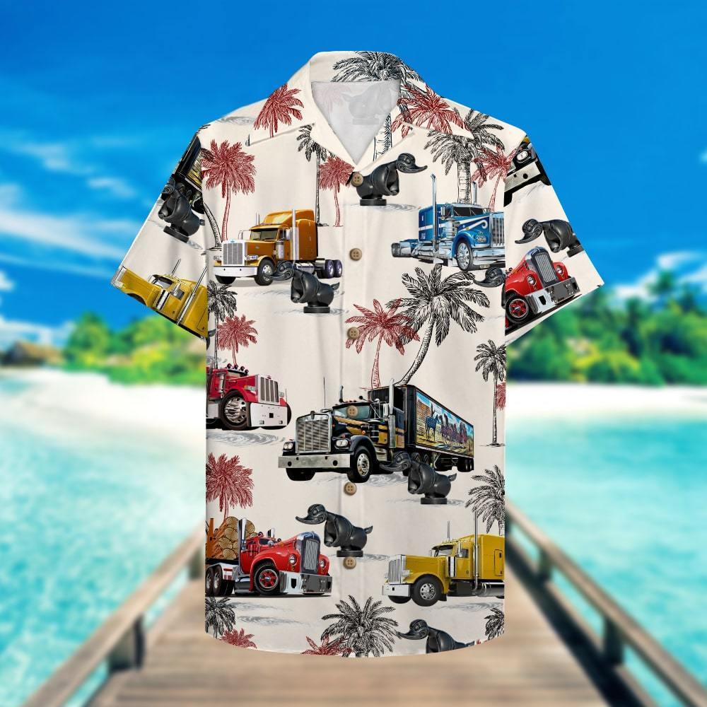 Trucker Truck Pattern Hawaii Shirt Hawaiian