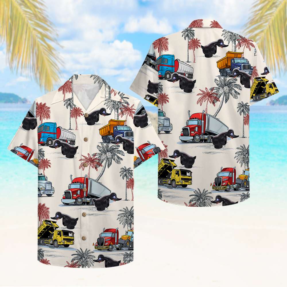 Trucker Truck Pattern Hawaii Shirt | Unique Beach Hawaiian