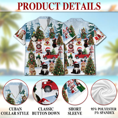 Tropical Skiing Hawaiian Shirt for Men, Button Down Aloha Shirt - Azhawaiian