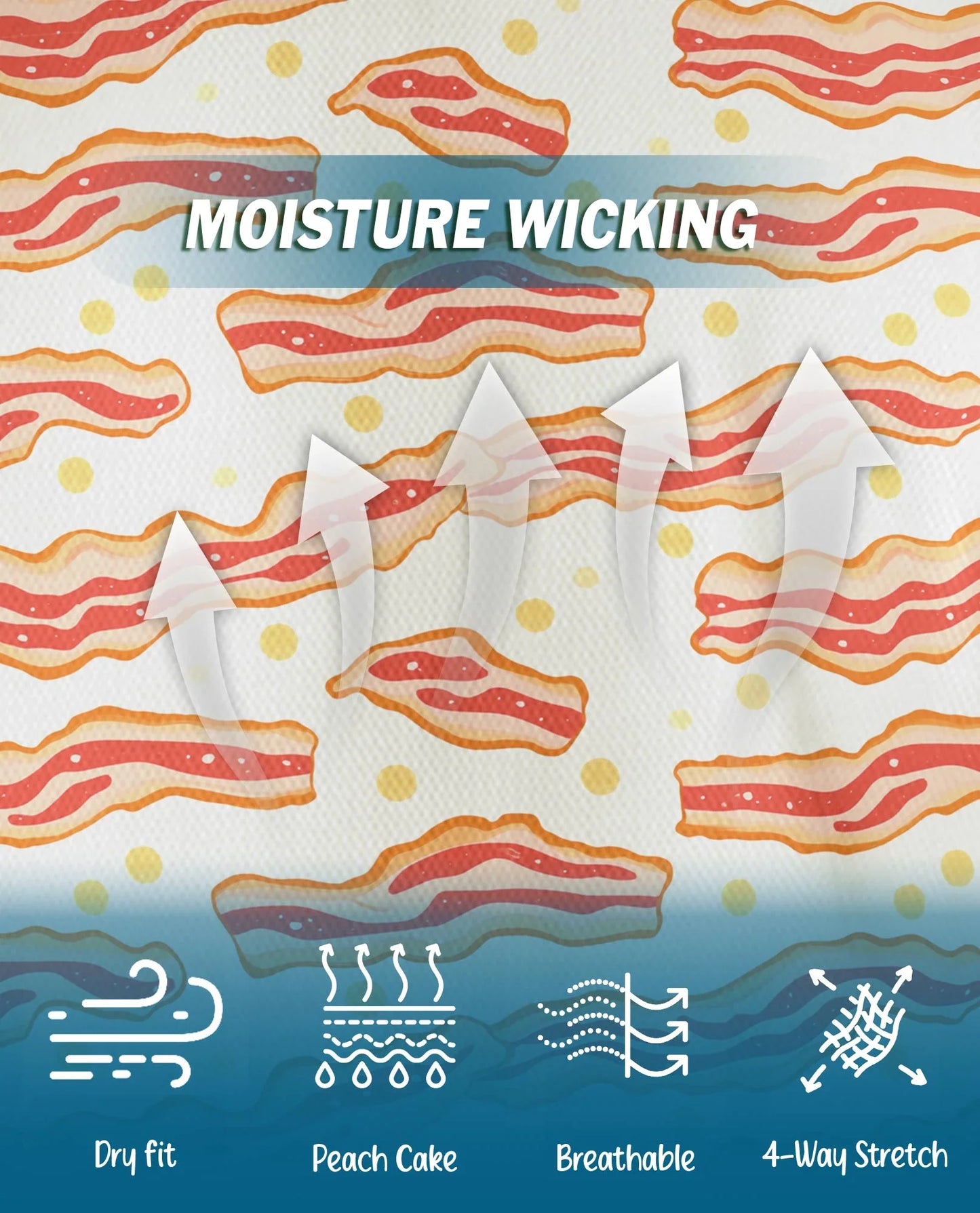 Bacon Pattern Polo Shirt for Men, Funny Food Lover Style | Azhawaiian