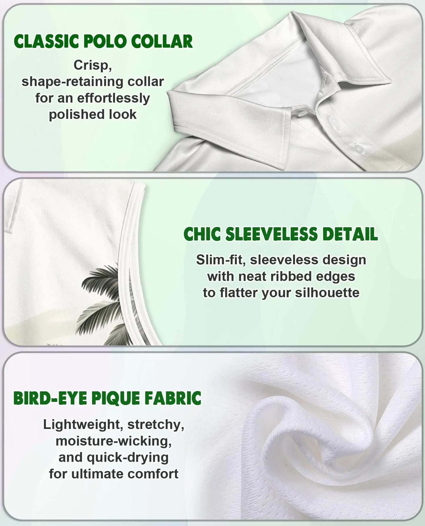 Vintage Coconut Tree Sleeveless Polo Shirt for Women | Azhawaiian