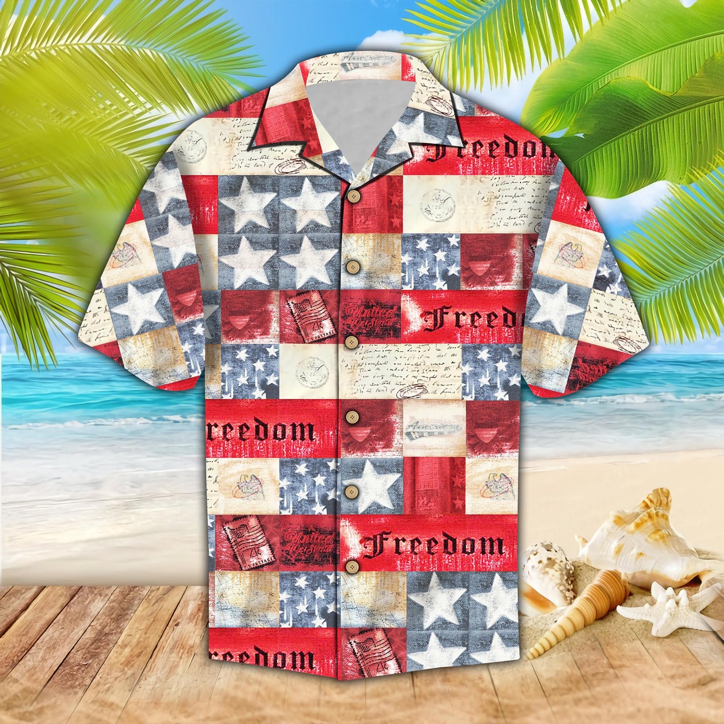 Happy Independence Day Hawaii Shirt | Mens Patriotic Hawaiian Freedom Us Flag