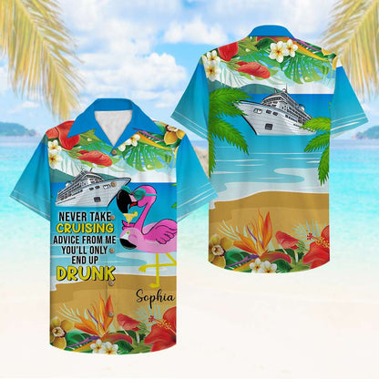 Cruise Flamingo Youll Only End Up Drunk Personalized Hawaii Shirt Hawaiian