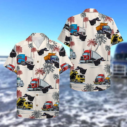 Trucker Truck Pattern Hawaii Shirt | Unique Beach Hawaiian