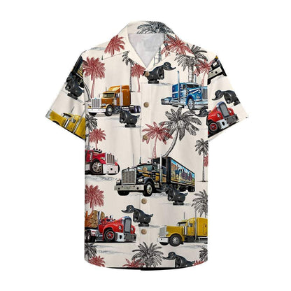 Trucker Truck Pattern Hawaii Shirt Hawaiian