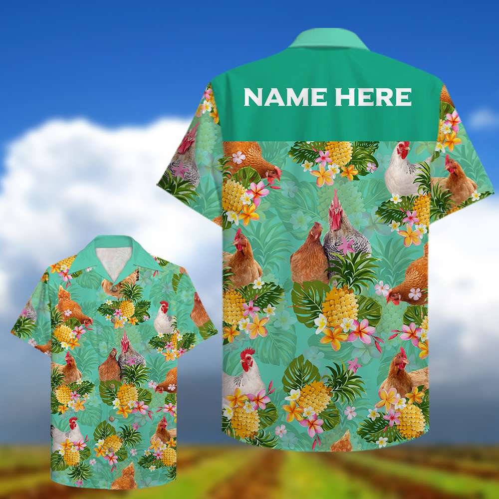 Farmer Chicken Custom Hawaii Shirt Hawaiian