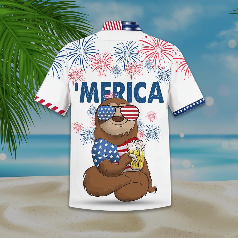 Sloth Independence Day - Hawaiian Shirt