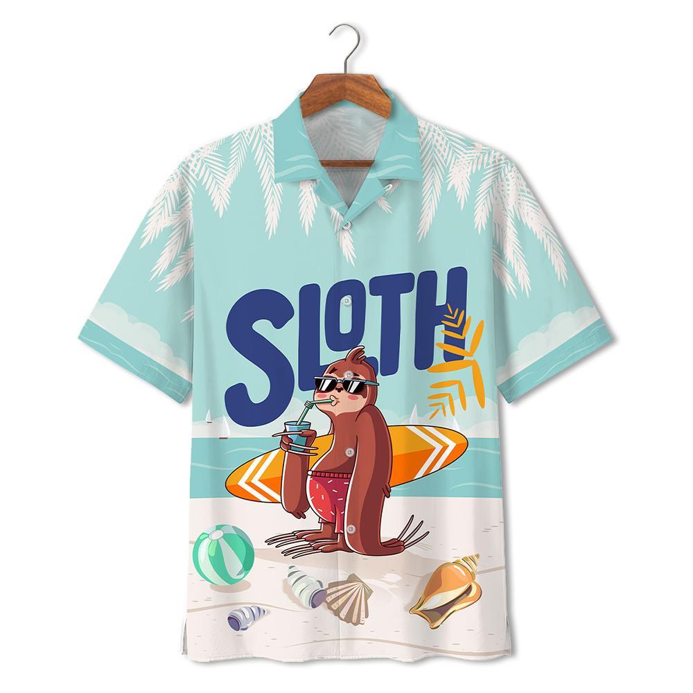 Sloth Summer Beach Hawaiian Shirt