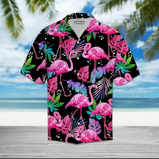 Flamingo Leaf Summer Hawaii Shirt 3D Hawaiian Shirts Pink Aloha