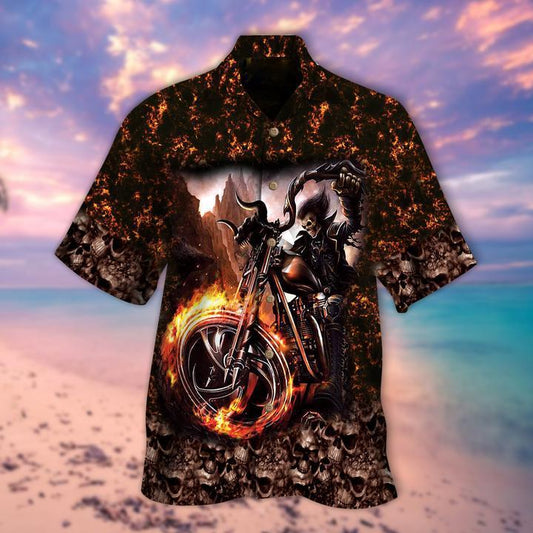 Biker Skull Halloween Hawaiian Shirt | For Men & Women | Adult | HW9294