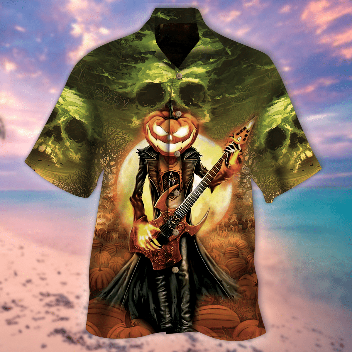 Hawaiian Aloha Shirts Death Music King Halloween