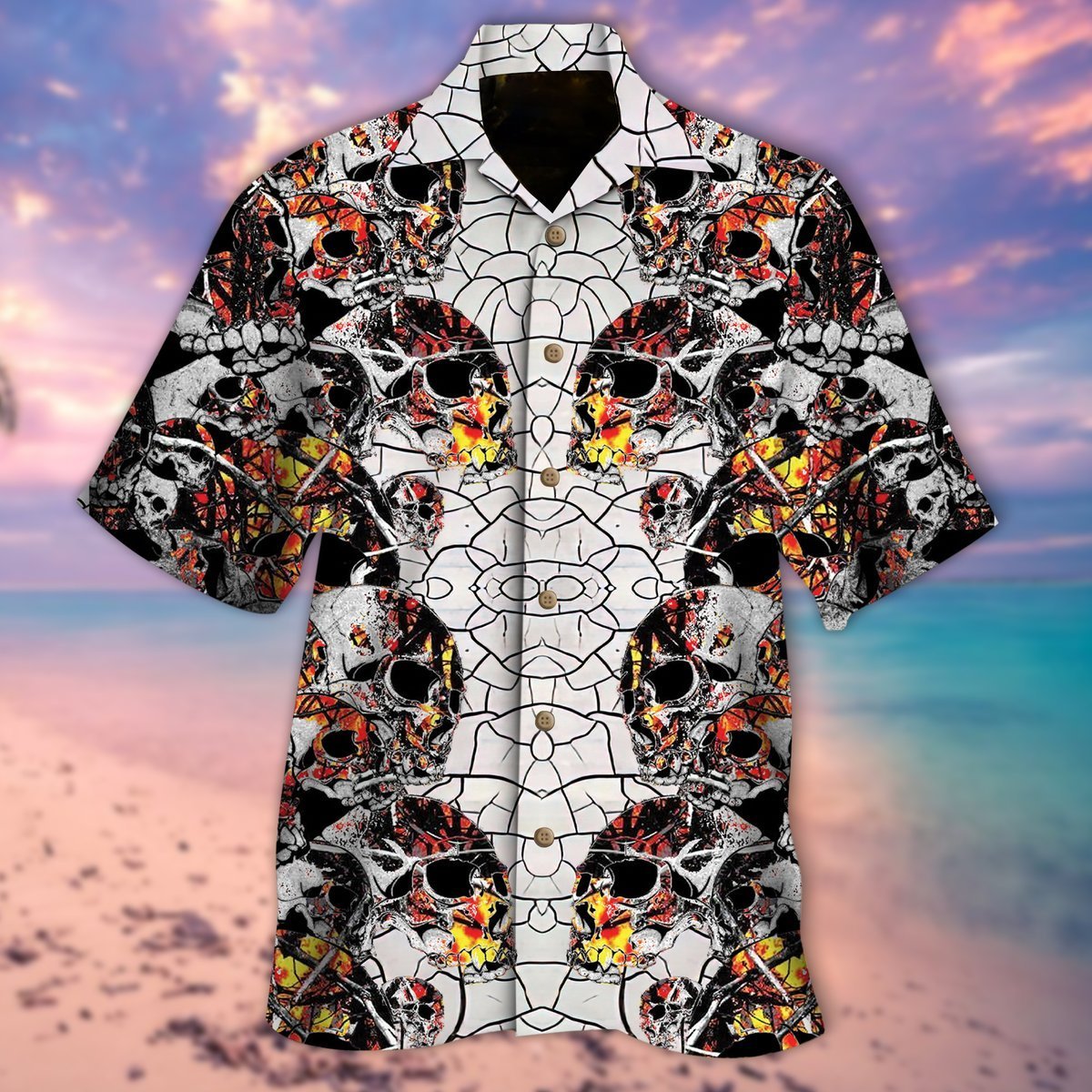 Halloween Skull Hawaiian Shirt | For Men & Women | Adult | HW9132