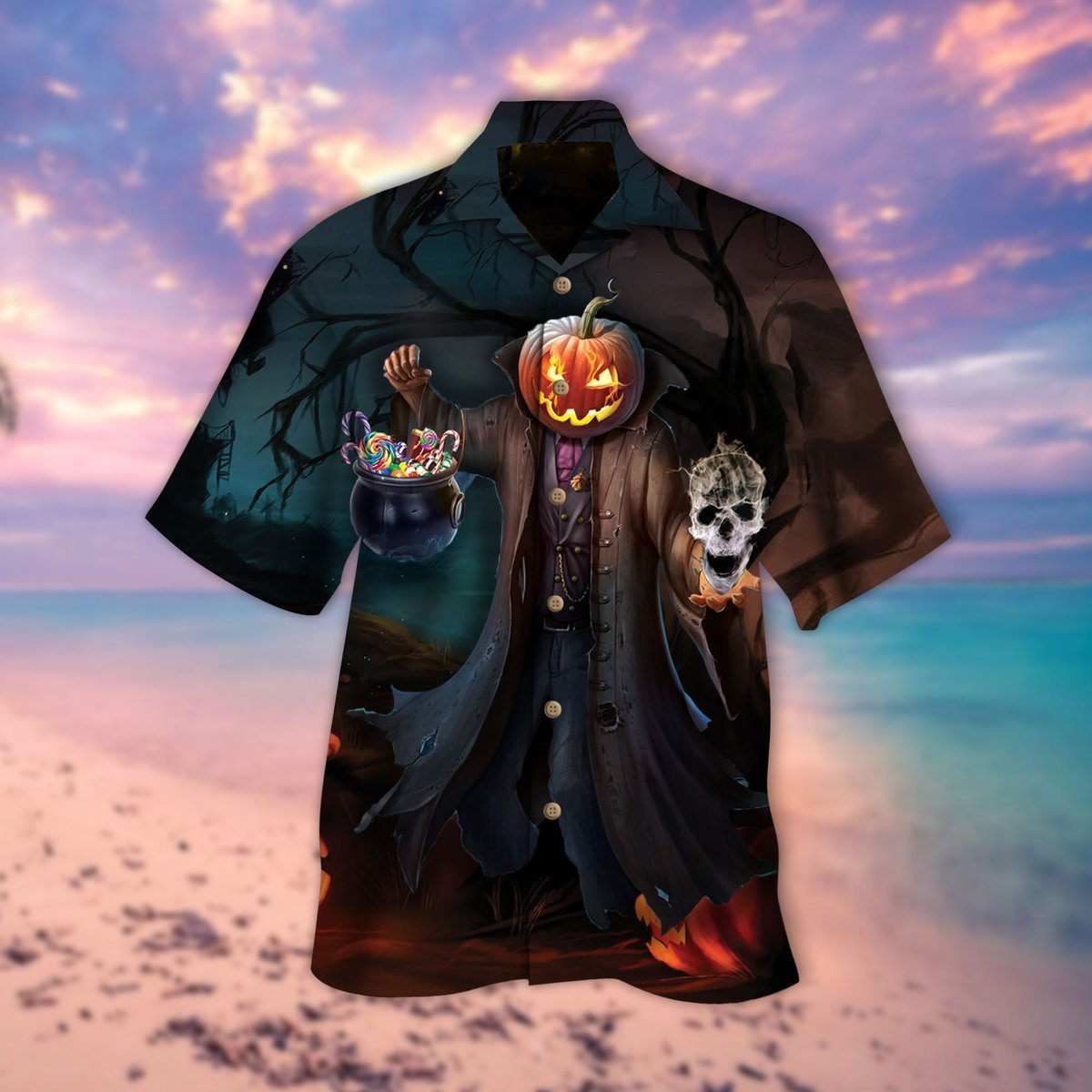 Pumpkin Head Halloween Hawaiian Shirt | For Men & Women | Adult | HW9209