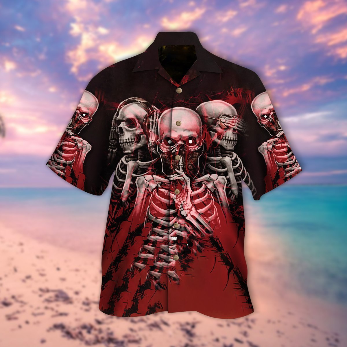 Shhhh Skull Halloween Hawaiian Shirt | For Men & Women | Adult | HW9150