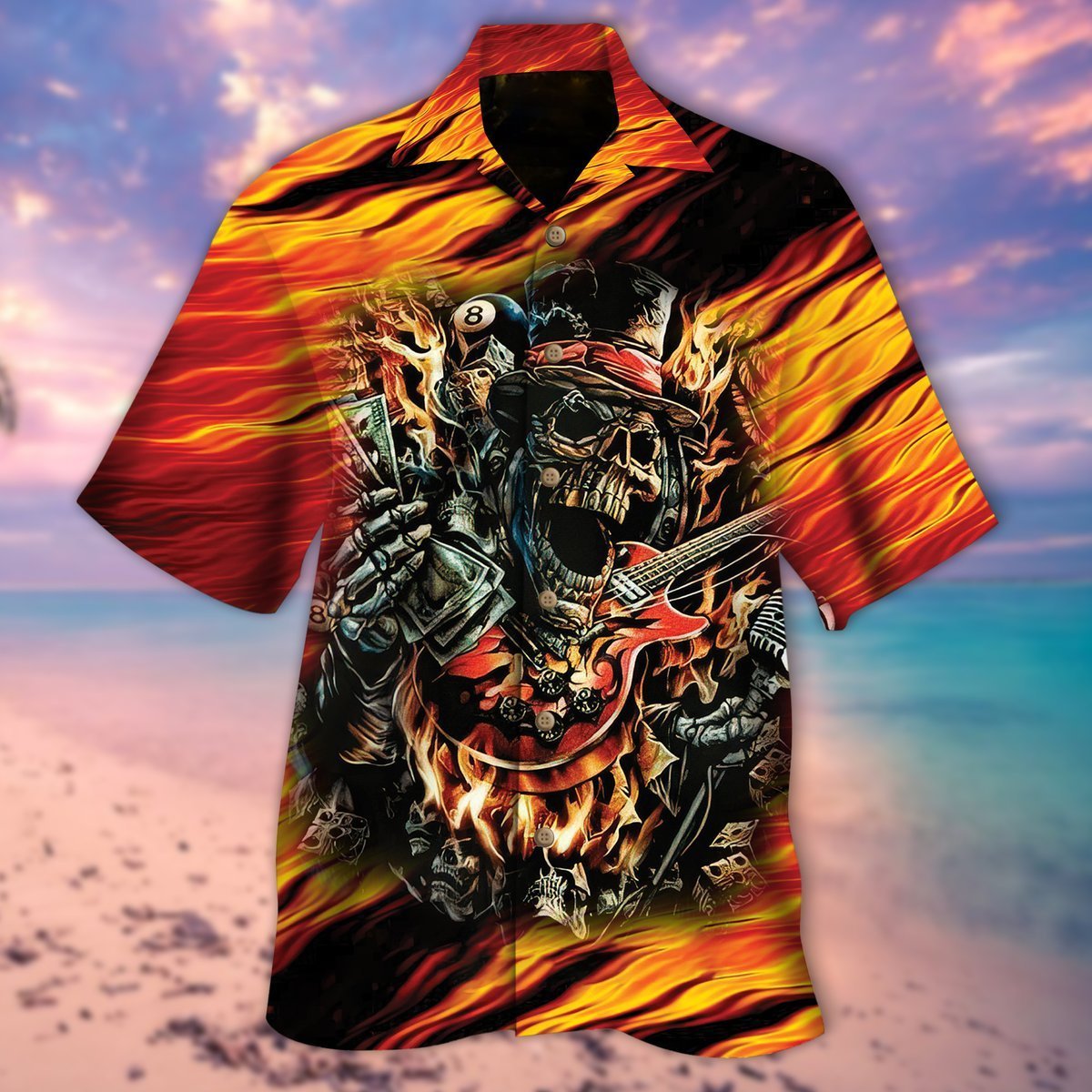 Red Skull Halloween Hawaiian Shirt | For Men & Women | Adult | HW9146