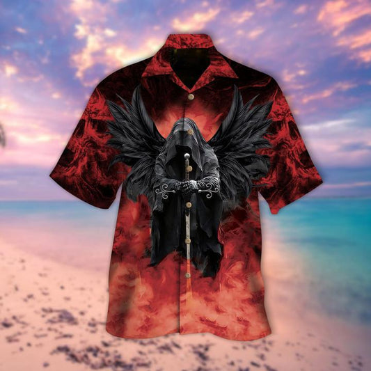 Red Smoke Skull Halloween Hawaiian Shirt | For Men & Women | Adult | HW9335