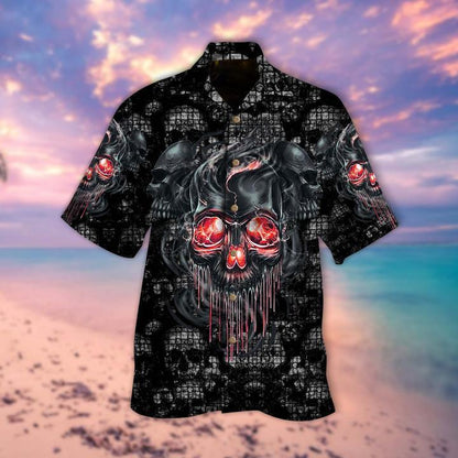 Red Skull Smoke Halloween Hawaiian Shirt | For Men & Women | Adult | HW9342