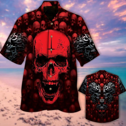 Skull Red Halloween Hawaiian Shirt | For Men & Women | Adult | HW9301