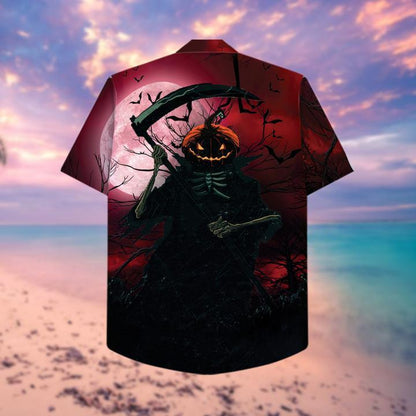 Blood Moon Skull Halloween Hawaiian Shirt | For Men & Women | Adult | HW9339