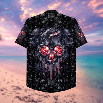 Red Skull Smoke Halloween Hawaiian Shirt | For Men & Women | Adult | HW9342