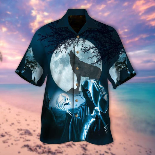 Moonlight Death Halloween Hawaiian Shirt | For Men & Women | Adult | HW9189