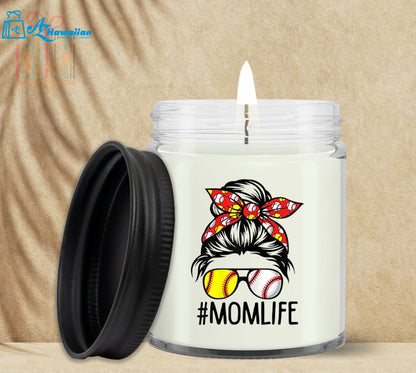 Mom Life Softball Baseball Custom Wax Candle Gifts For Mothers Day Soy