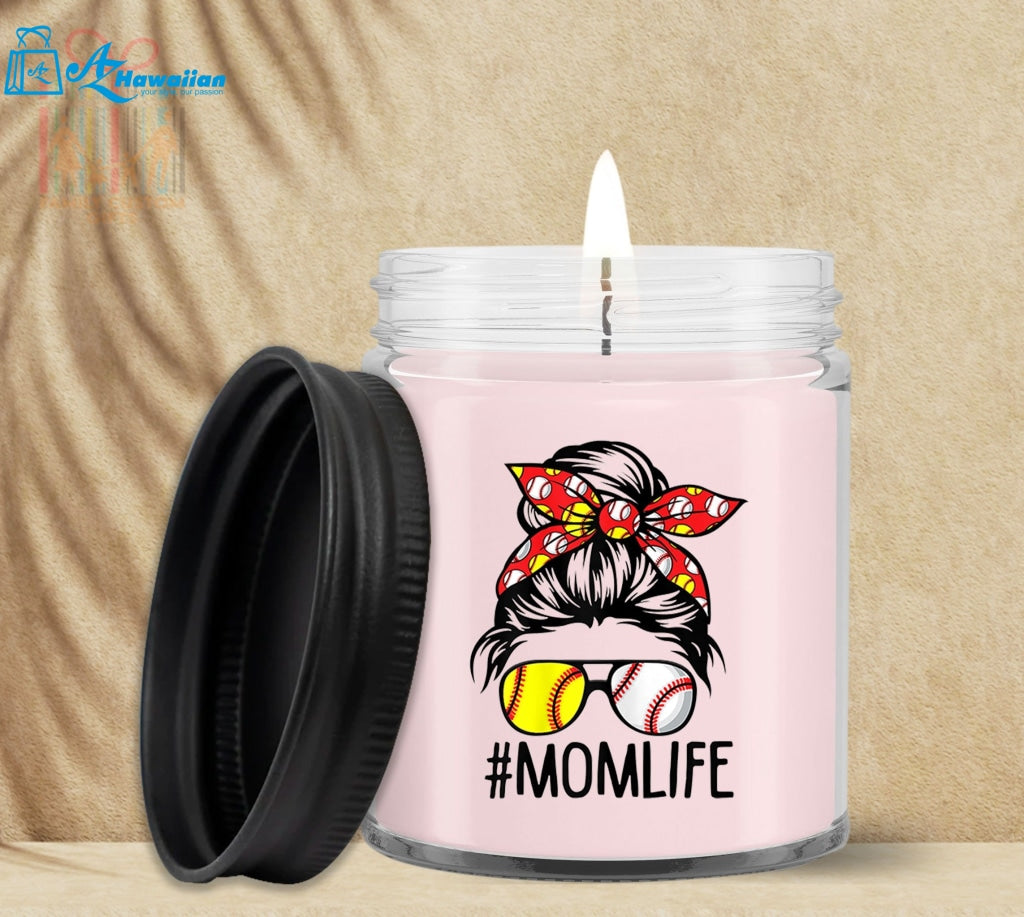 Mom Life Softball Baseball Custom Wax Candle Gifts for Mothers Day