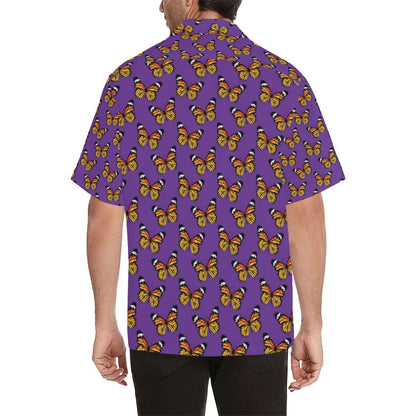 Monarch Butterfly Purple Print Pattern Hawaiian Shirt