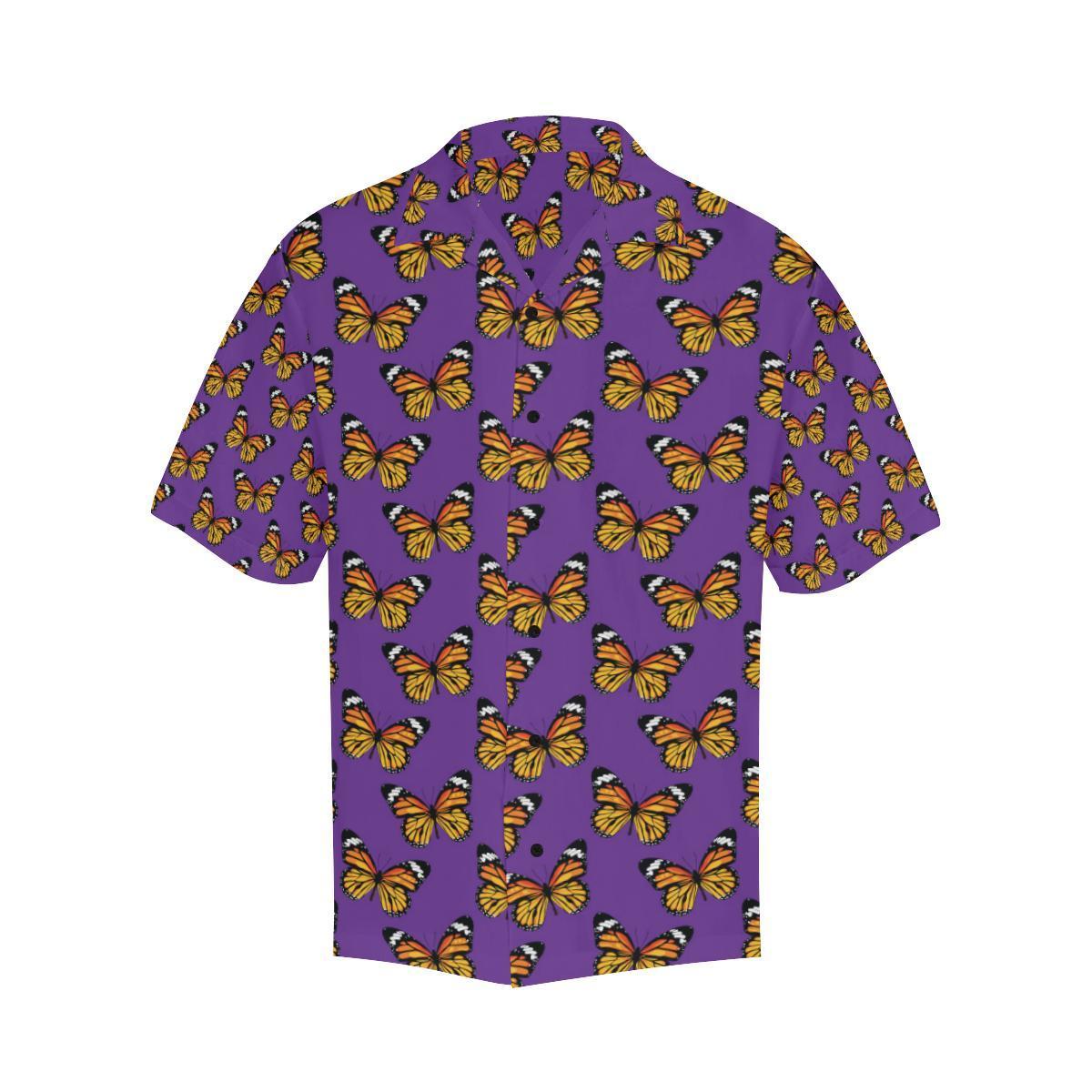 Monarch Butterfly Purple Print Pattern Hawaiian Shirt