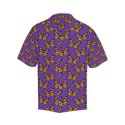 Monarch Butterfly Purple Print Pattern Hawaiian Shirt