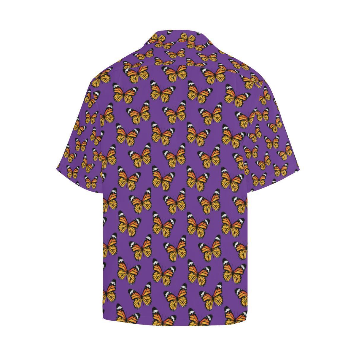 Monarch Butterfly Purple Print Pattern Hawaiian Shirt