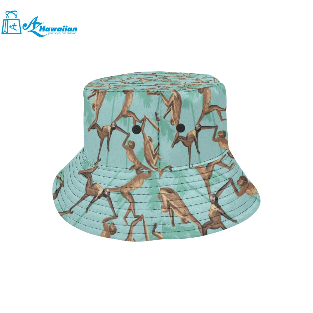 Monkey Palm tree background Unisex Bucket Hat