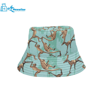 Monkey Palm tree background Unisex Bucket Hat