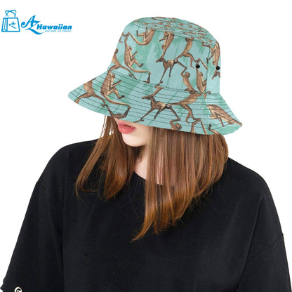 Monkey Palm tree background Unisex Bucket Hat